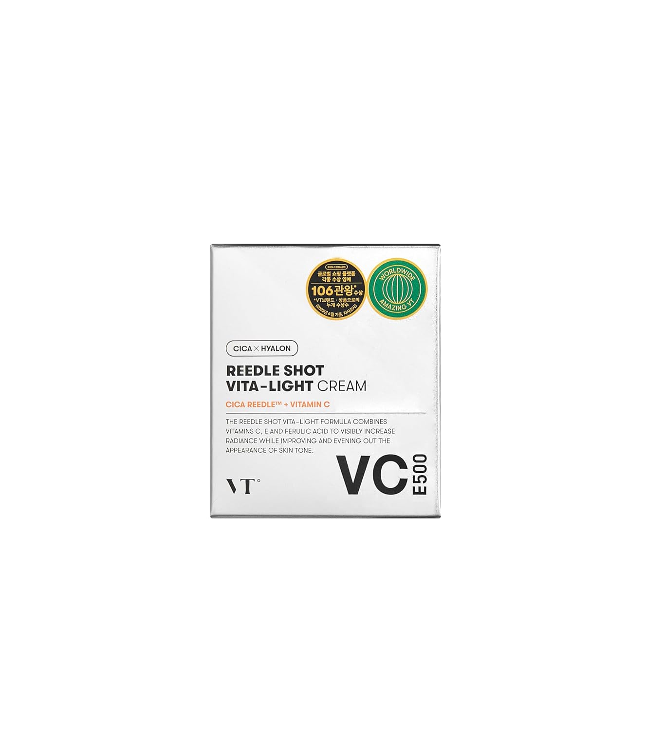 VT COSMETICS Vita-Light Cream | Vitamin C Cream with Vitamin B & E, Face Cream For Glowing & Radiant Skin, Dry, Normal or Sensitive Skin 1.69Fl Oz(50ml)